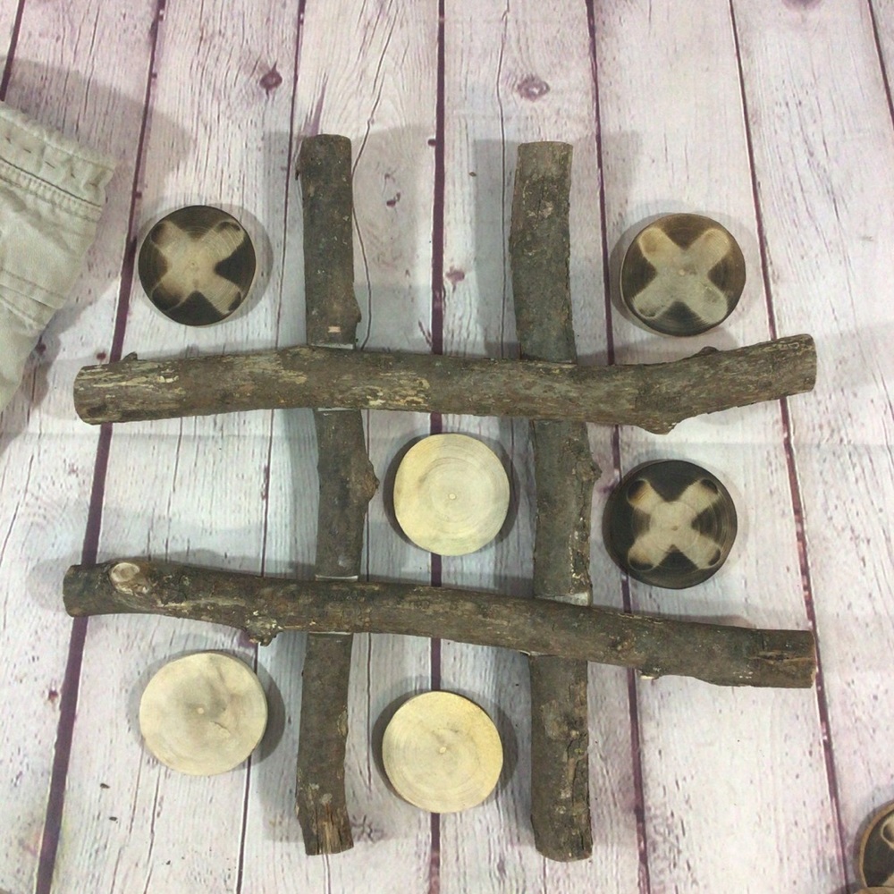 🎉HP Hand Crafted Tic Tac Toe Board Game With Bag - Picture 2 of 10